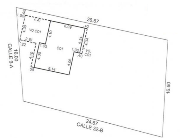 Terreno en venta en esquina en Col. Maya 405metros