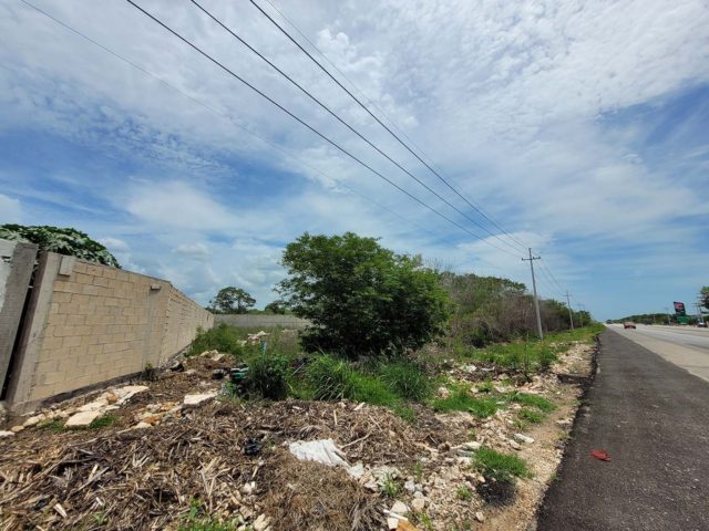 Terreno en venta en Conkal sobre carretera, ideal bodegas y comercial