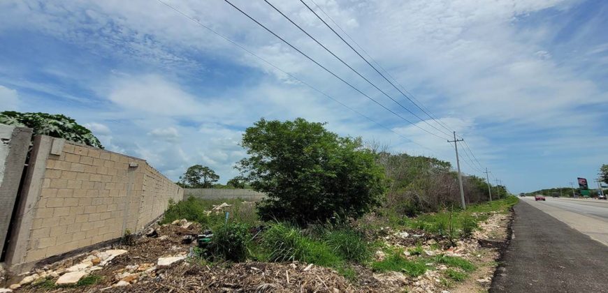 Terreno en venta en Conkal sobre carretera, ideal bodegas y comercial